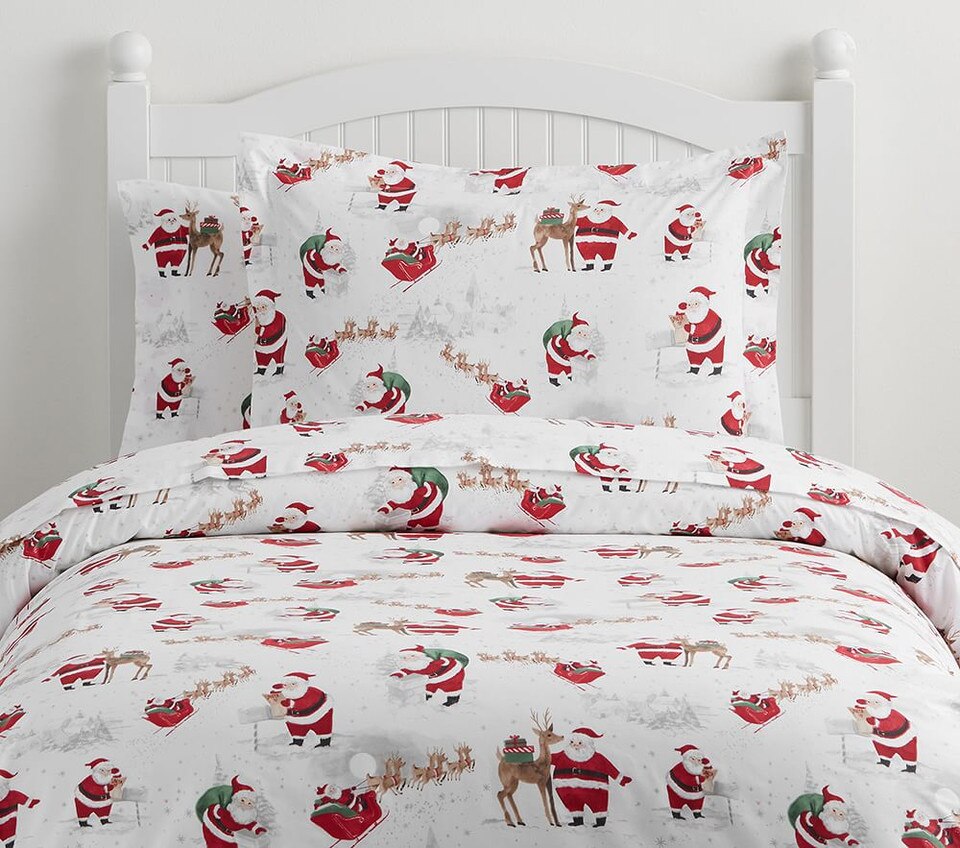 Organic Heritage Santa Duvet Cover & Pillowcases pottery barn kids UK